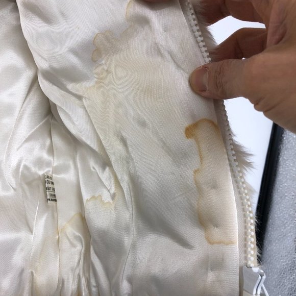 Niki Ivory Off White Vintage Genuine Rabbit Fur Coat kids size 4 - Picture 11 of 16